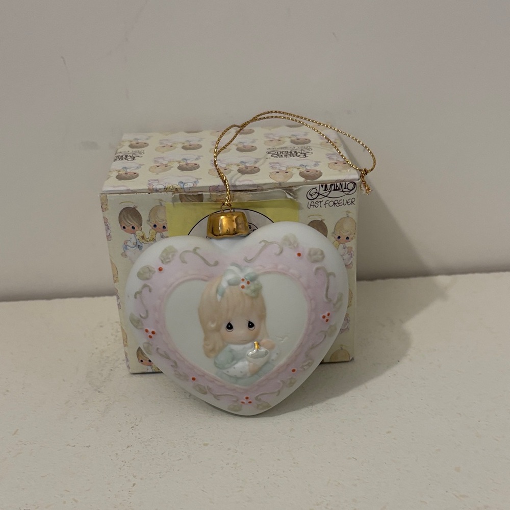 Precious Moments Heart Ornament - Pink and Gold. The Most Precious Gift Of All